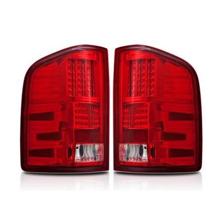 Winjet Led Tail Lights - Chrome / Red CTWJ-0067-CR